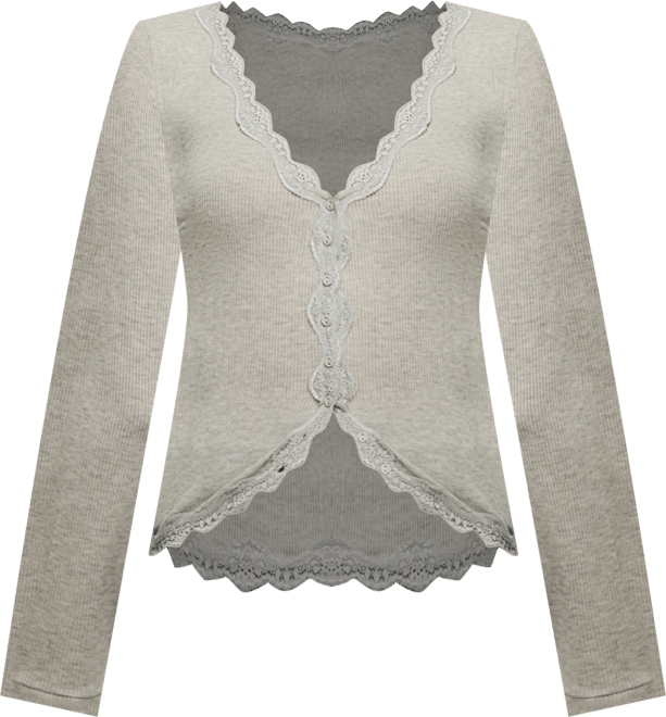 Women's Big Love Lace-Trim Button-Front Cardigan