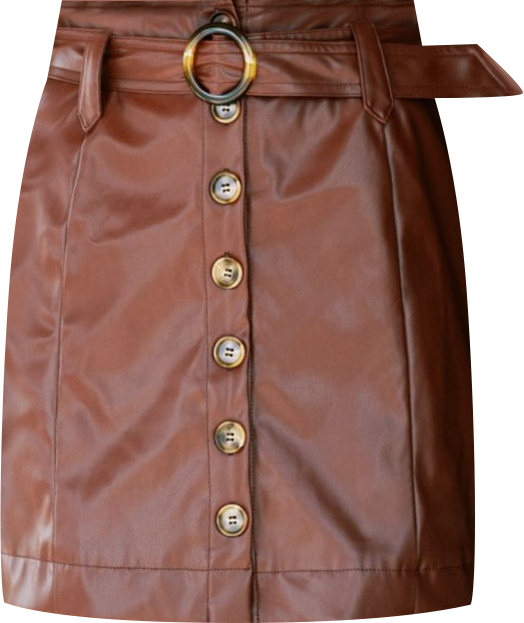 Women's Vinyl Spin Brown Mini Skirt