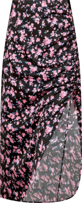 Women's Floral Print Pleated Midi Skirt