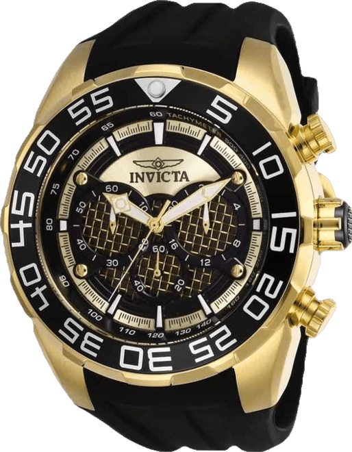 Men's Speedway Quartz Multifunction Black, Gold Dial Silicon Watch