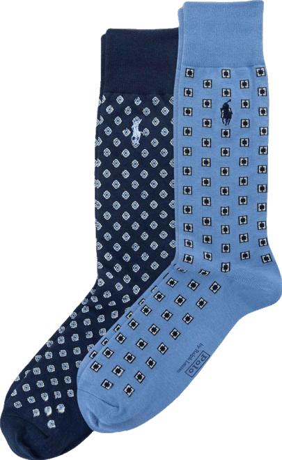 Men's 2-Pack Foulard Pattern Dress Socks