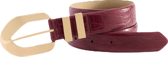 Sculptural Buckle Croco Belt, Macy's Exclusive
