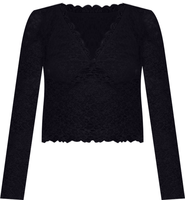 Juniors' Lace Long-Sleeve Top