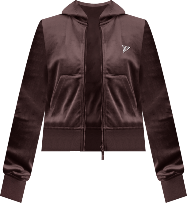 Women's Couture Cropped Velour Hoodie