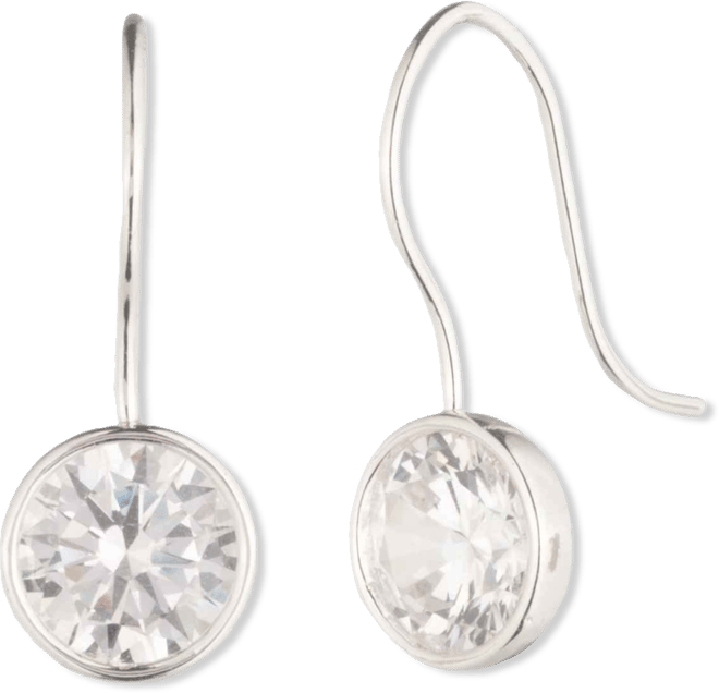 Cubic Zirconia Silver-Tone Drop Earrings (also in Gold-Tone)