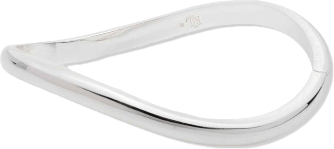 Silver-Tone Sculptural Bangle Bracelet