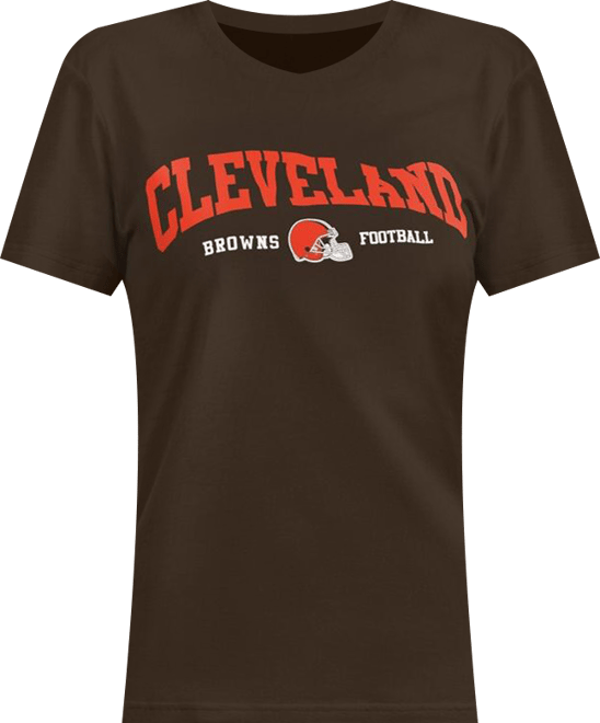Women's Brown Cleveland Browns Super-Slim Lightweight Winning Crew T-Shirt