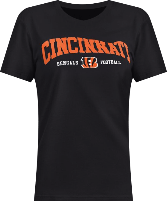 Women's Black Cincinnati Bengals Super-Slim Lightweight Winning Crew T-Shirt