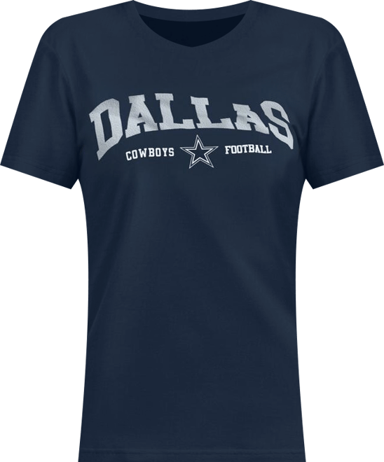 Women's Navy Dallas Cowboys Super-Slim Lightweight Winning Crew T-Shirt