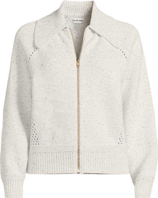 Plus Size Drifter Large Collar Zip Front Cardigan Sweater