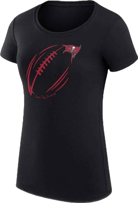 Women's Black Tampa Bay Buccaneers Super-Slim Fit Lightweight Subtle Football T-Shirt