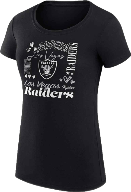 Women's Black Las Vegas Raiders Super-Slim Fit Lightweight Collage Team T-Shirt