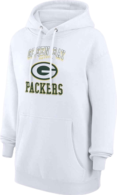 Women's White Green Bay Packers Team Logo Graphic Fleece Tri-Blend Pullover Hoodie