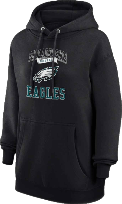 Women's Black Philadelphia Eagles Team Logo Graphic Fleece Tri-Blend Pullover Hoodie