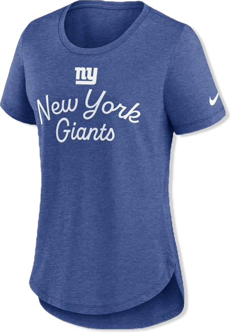 Women's Royal New York Giants Script Tri-Blend T-Shirt