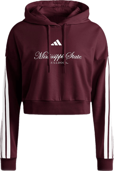 Women's Maroon Mississippi State Bulldogs Campus Queen Cropped Pullover Hoodie