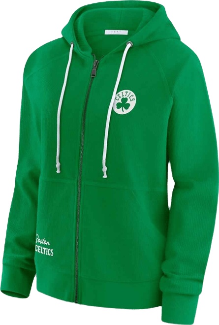 Women's Green Boston Celtics Full-Zip Raglan Hoodie