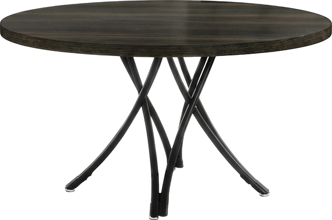 Black Dining Table for 4, 47-Inch Round Kitchen Table, Modern Wood Dining Room Table with Sturdy Cross Metal Legs for Kitchen Living Room -