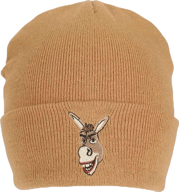 Men's Donkey Embroidery Acrylic Knit Standard Cuff Beanie
