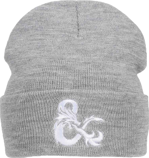 Men's Ampersand Logo Embroidery Heather Gray Acrylic Knit Cuff Beanie