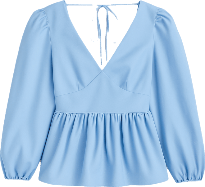 Olivia Balloon Sleeve Blouse-sky