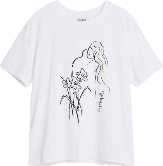 Women's Floral T-shirt feminine silhouette