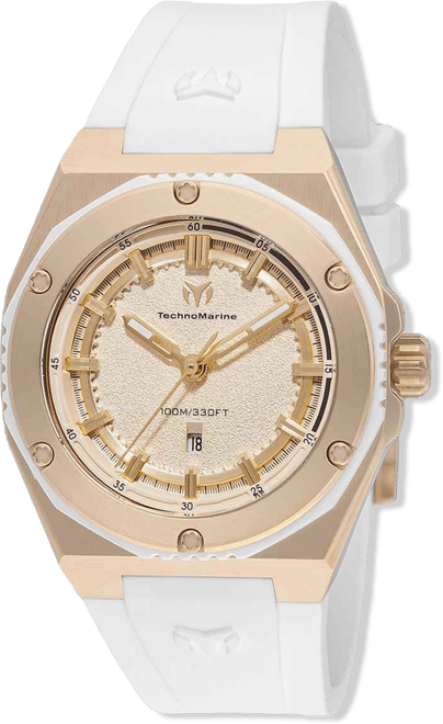 Women's Tm-416080 Coral Quartz Gold Dial Watch
