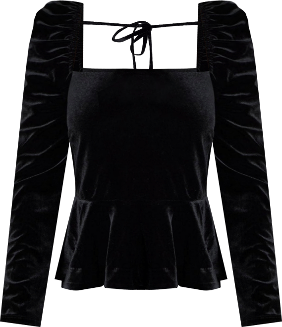 Women's Velvet Peplum Top
