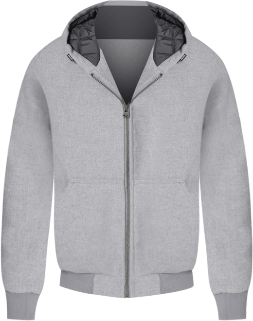Men's Wool-Blend Hooded Bomber Jacket