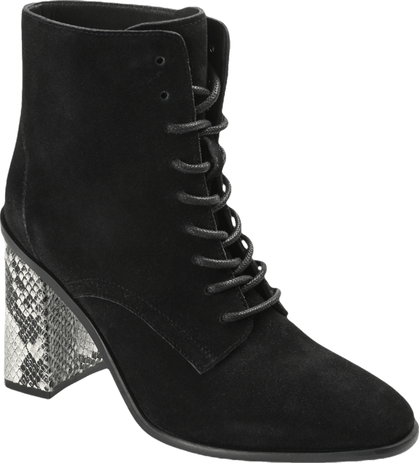 Women's Edda Snake Print Block Heel Lace Up Booties