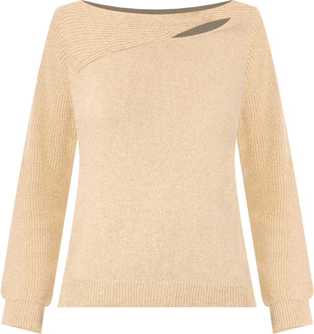 Women's Metallic Asymmetric Cutout Sweater