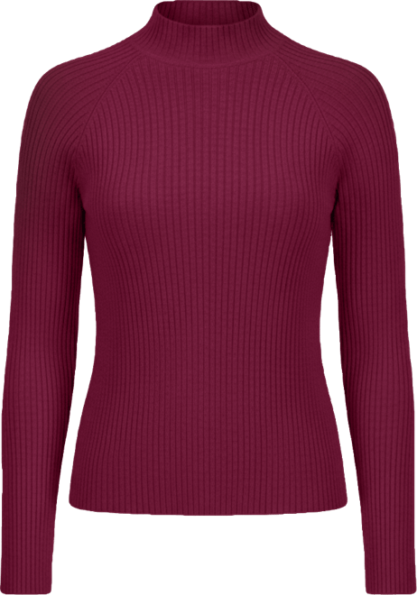 Juniors' Mock-Neck Rib-Knit Sweater