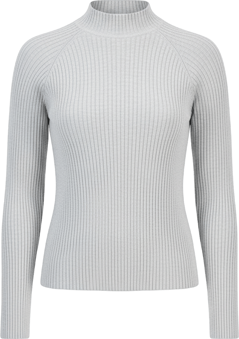 Juniors' Mock-Neck Rib-Knit Sweater