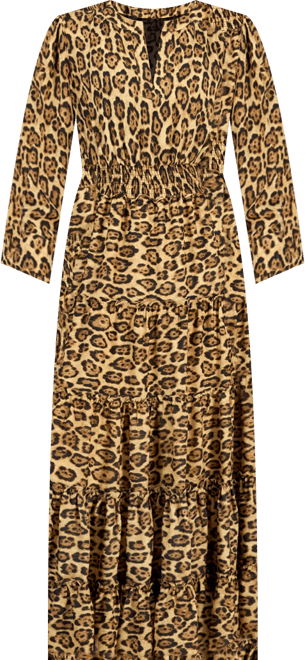 Women's Animal-Print Split-Neck Maxi Dress