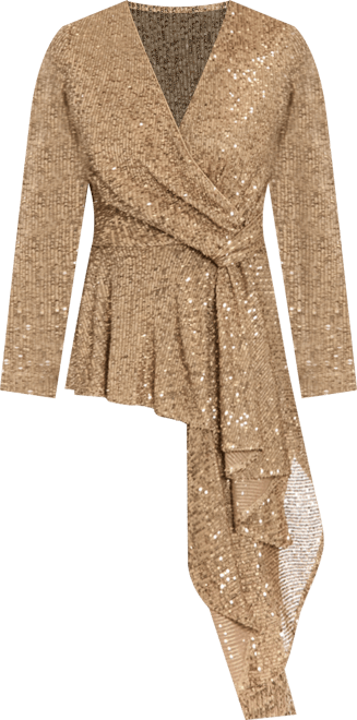 Women's Long Sleeve Faux Twist Wrap Top