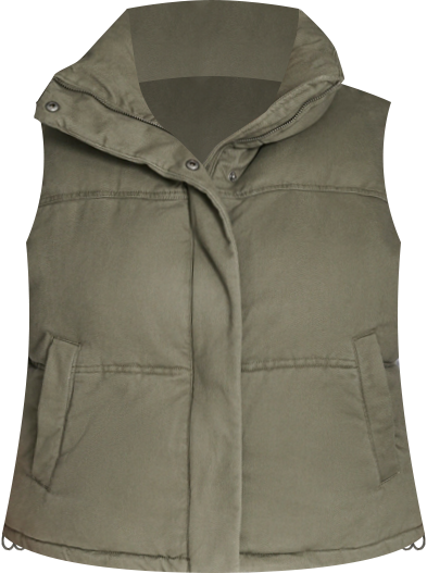 Plus Size Sleeveless Short Puffer Vest