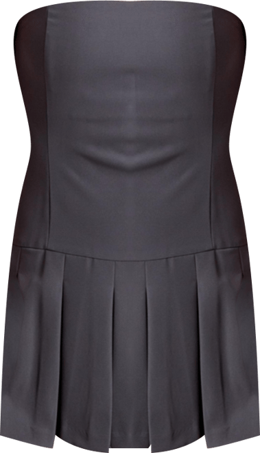 Women's Strapless Pleated Mini Dress