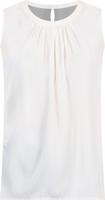Women's Sleeveless Pleated-Neck Blouse