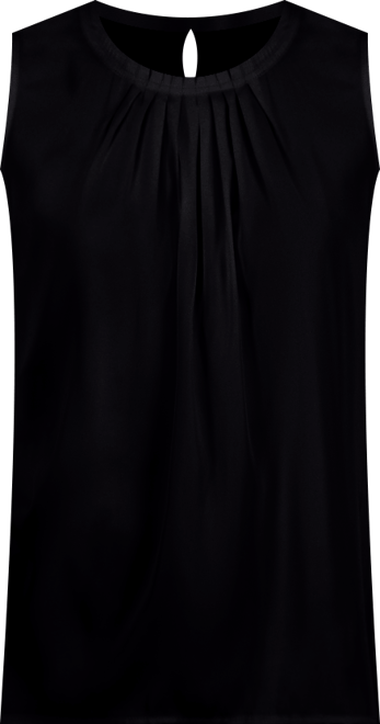 Women's Sleeveless Pleated-Neck Blouse