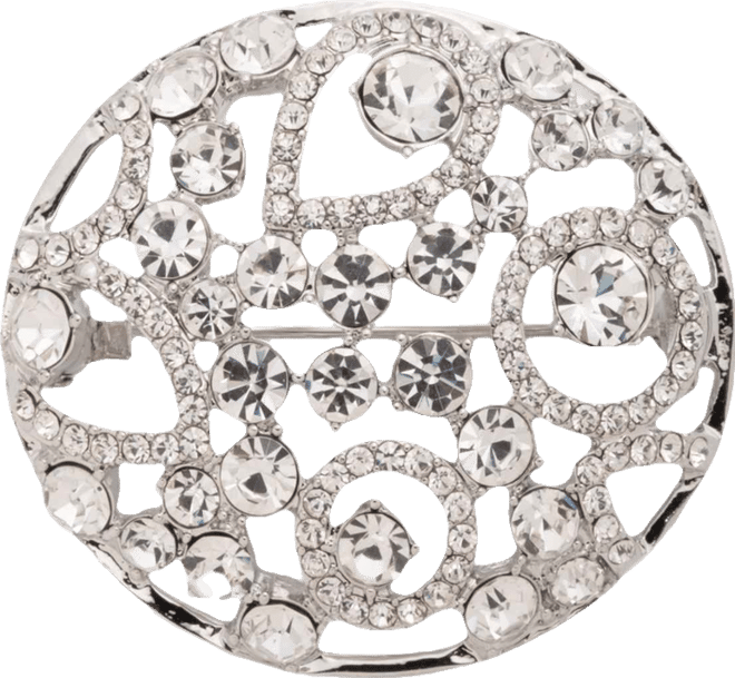 Crystal Silver-Tone Cluster Boxed Pin