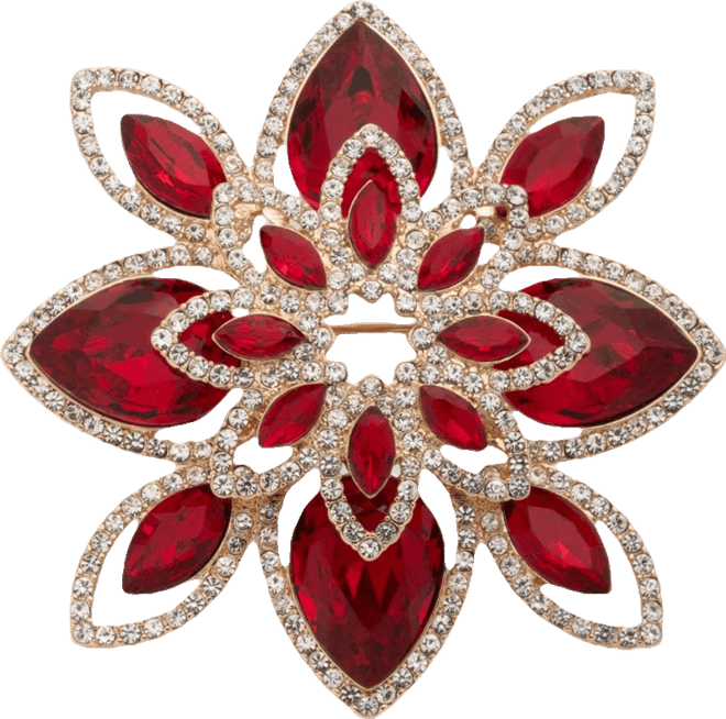 Siam Gold-Tone Floral Boxed Pin