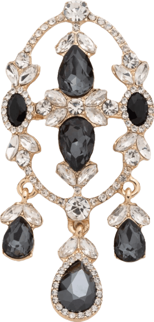 Jet Gold-Tone Deco Boxed Pin