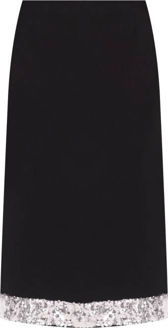 Women's Embellished Hem Midi Skirt