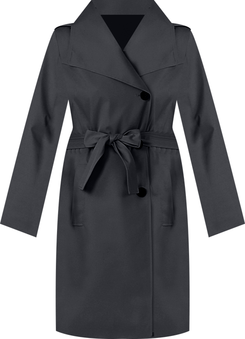 Women's  Wing Collar Hooded Trench Coat
