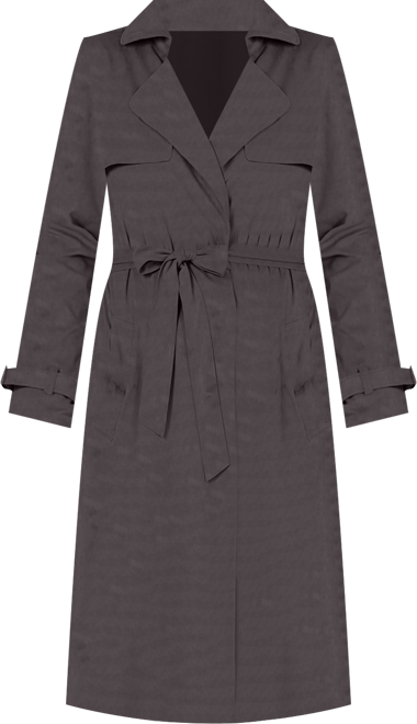 Women's  Long Faux Suede Trench Coat