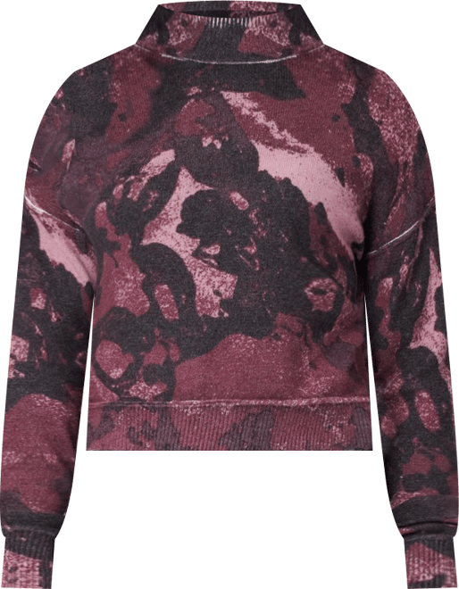 Women's Abstract Mock Neck Sweater