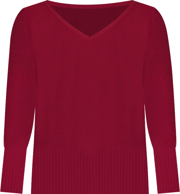 Women's V-Neck Rib Tunic Sweater