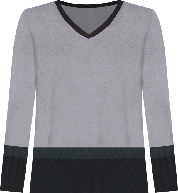 Women's Colorblock V-Neck Rib Tunic Sweater