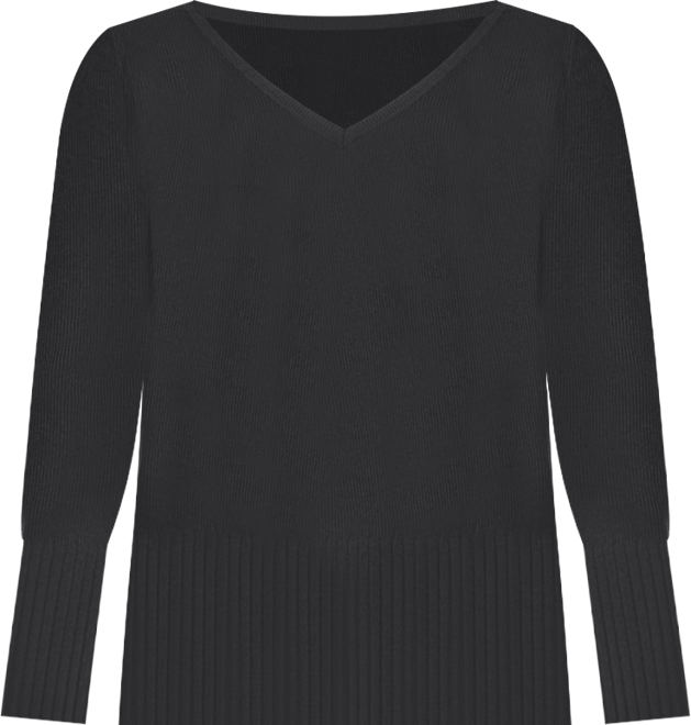 Women's V-Neck Rib Tunic Sweater