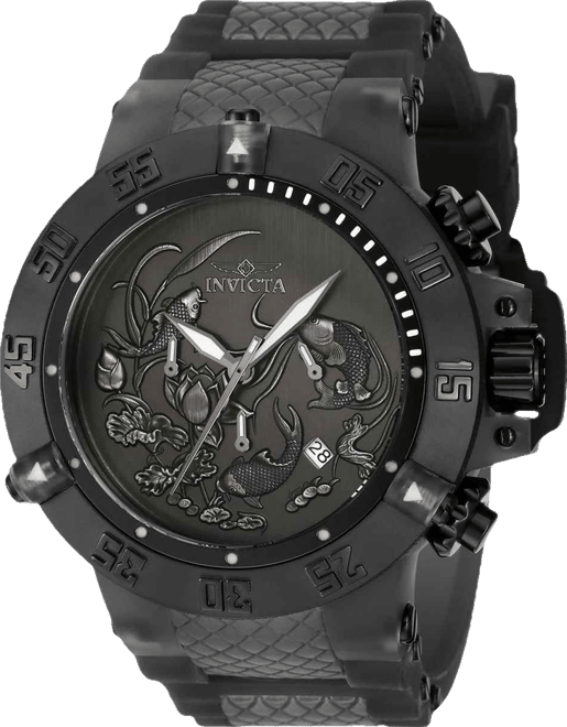 Men's 37040 Subaqua Quartz 3 Hand Black, Silver, Dark Grey Dial Watch